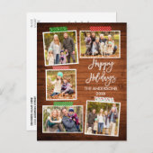 Penseelscript Prettige feestdagen houten tape Briefkaart (Voorkant / Achterkant)