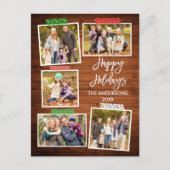 Penseelscript Prettige feestdagen houten tape Briefkaart (Voorkant)