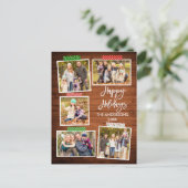 Penseelscript Prettige feestdagen houten tape Briefkaart (Staand voorkant)