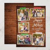 Penseelscript Prettige feestdagen houten tape Feestdagenkaart (Voorkant / Achterkant)