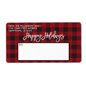 Penseelscript rode buffels Feestdagen maken Etiket (Voorkant)