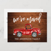 Penseelscript Rustiek adres Verander Red Truck Briefkaart (Voorkant / Achterkant)