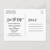 Penseelscript Sla de datum Tropische Flamingo op Briefkaart (Achterkant)