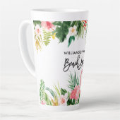 Penseelscript Tropische Floral Beach House Large Latte Mok (Linkerhoek)