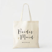 Penseelscript-typografie "Bridesmaid" Tote Bag (Voorkant)