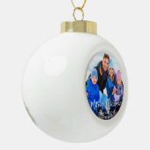 Penseelscript voor pretkerfamilie foto keramische bal ornament (Links)