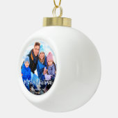 Penseelscript voor pretkerfamilie foto keramische bal ornament (Rechts)
