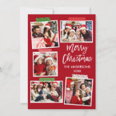 Penseelscript voor prettig kerstcadeautje Rood Feestdagenkaart (Voorkant)