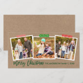 Penseelscript voor prettige kerstcadeautjes feestdagenkaart (Voorkant / Achterkant)