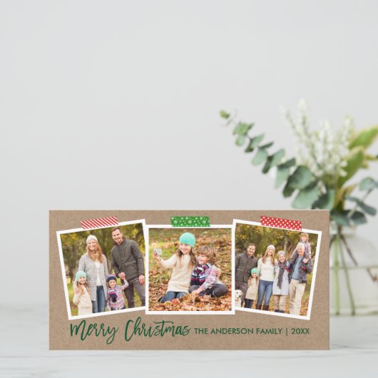 Penseelscript voor prettige kerstcadeautjes feestdagenkaart (Staand voorkant)