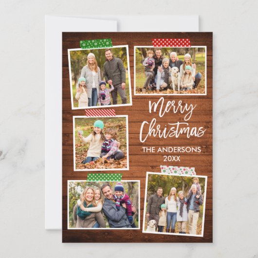 Penseelscript voor prettige kersttijd feestdagenkaart (Voorkant)