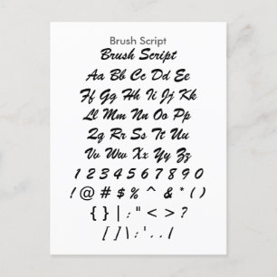 Penseelscript - Voorbeeldvel Zazzle Font Briefkaart