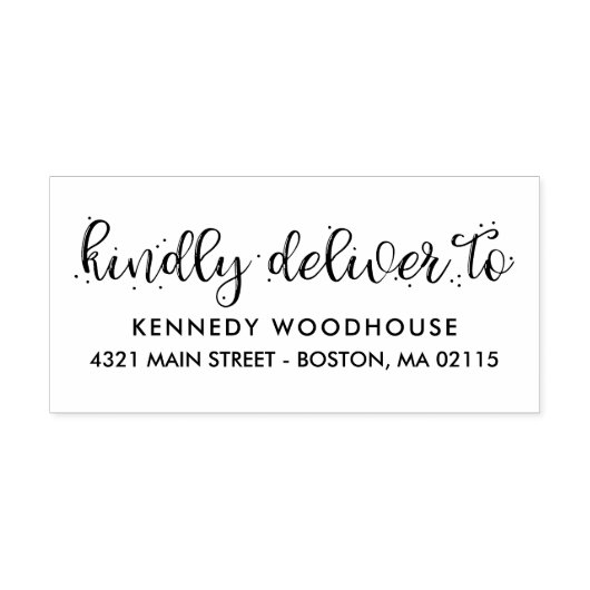 Penseelscript - vriendelijk bezorgen - retouradres  zelfinktende stempel (Design)