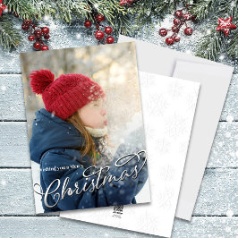 Penseelscript Vrolijke kerstfoto Feestdagenkaart