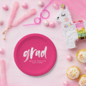 Penseelscript warm roze Afstuderen Papieren Bordje (Feest)
