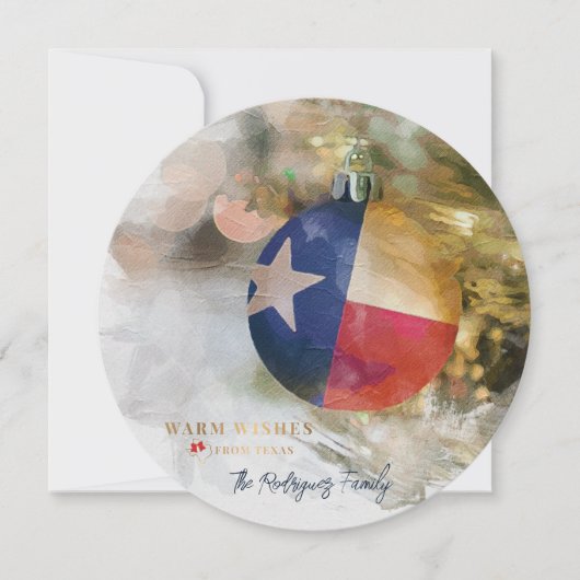 Penseelskunst met kerstversiering in Texas Feestdagenkaart (Voorkant)