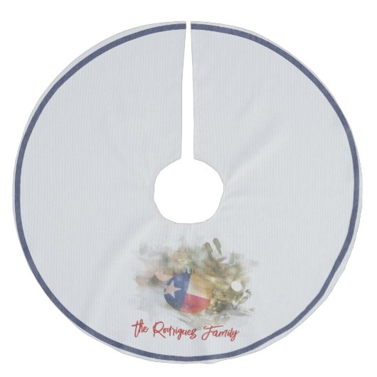 Penseelskunst met kerstversiering in Texas Kerstboom Rok (Voorkant)