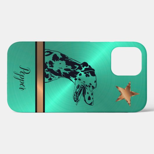 Penseelstaal Gold Star Dalmatian Dog iPhone-draagt Case-Mate iPhone Case (Achterkant (horizontaal))