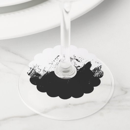 Penseelstreek 10 wijnglaslabel (Dichtbij)