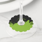 Penseelstreek 5 wijnglaslabel (Dichtbij)