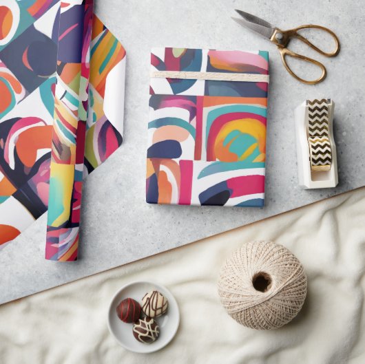 Penseelstreek abstract cadeaupapier (Crafts)