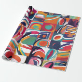 Penseelstreek abstract cadeaupapier (Uitgerold)