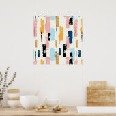 Penseelstreek Abstract Poster (Keuken)