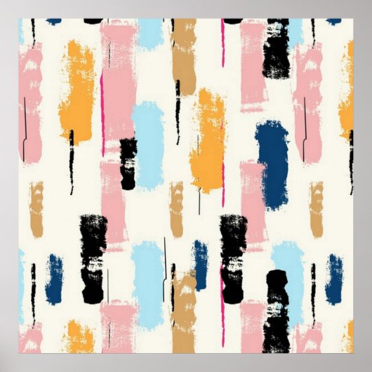 Penseelstreek Abstract Poster (Voorkant)