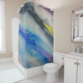 penseelstreek, Abstracte waterverf verven Douchegordijn (In situ)