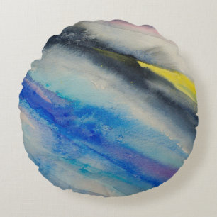 penseelstreek, Abstracte waterverf verven Rond Kussen