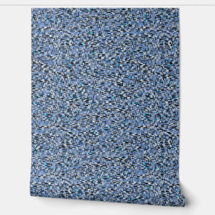 Penseelstreek Blauw Behang
