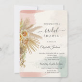 Penseelstreek, Boho Flowers Vrijgezellenfeest Kaart (Voorkant)