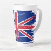 Penseelstreek Britse Union Jack-vlag Latte Mok (Rechterhoek)