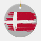 Penseelstreek Denemarken vlag Keramisch Ornament (Voorkant)