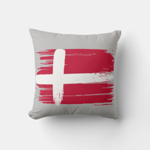 Penseelstreek Denemarken vlag Kussen