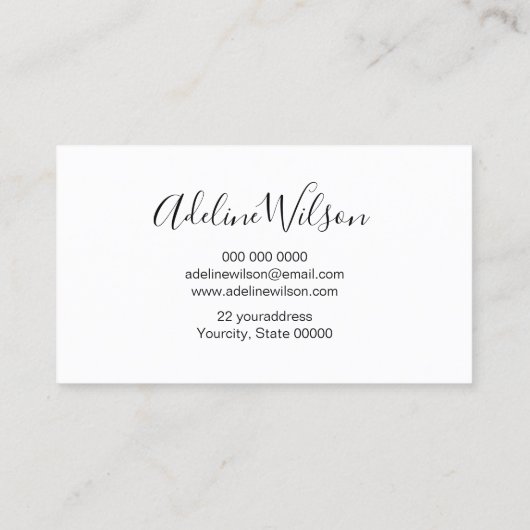 penseelstreek en visitekaartje van faux glitter (Achterkant)