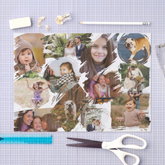 Penseelstreek Frames Foto Collage 12 Foto's Tissuepapier (Craft)