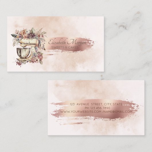 Penseelstreek  handgereedschap Bloemmenger Visitekaartje (Voorkant / Achterkant)