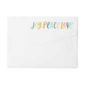 Penseelstreek Joy Peace Love Wraparound Labels (Achterkant)
