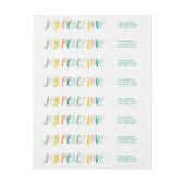 Penseelstreek Joy Peace Love Wraparound Labels (Vel)
