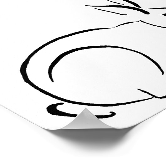 Penseelstreek konijn poster (Hoek)