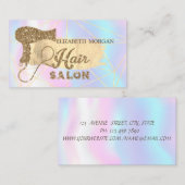 Penseelstreek, lijnen, holografisch, glitter-haird visitekaartje (Voorkant / Achterkant)