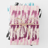 Penseelstreek, natte verf, droge borstel, blauw, B Inpakpapier Vel (In situ)