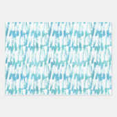 Penseelstreek, natte verf, droge borstel, blauw, B Inpakpapier Vel (Voorkant 3)