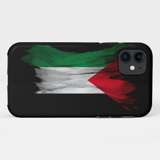 Penseelstreek onder Palestijnse vlag, nationale vl Case-Mate iPhone Case (Achterkant (horizontaal))