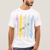 Penseelstreek pastel kleur Pasen T-shirt (Voorkant)