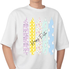 Penseelstreek pastel kleur Pasen T-shirt