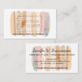 penseelstreek pastelkleur make-up visitekaartje (Voorkant / Achterkant)