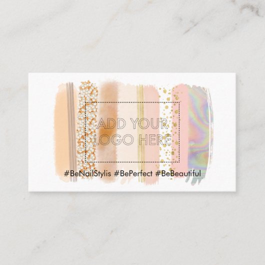 penseelstreek pastelkleur make-up visitekaartje (Voorkant)