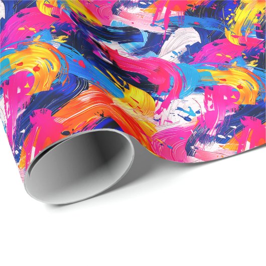 penseelstreek patroon cadeaupapier (Rol Hoek)